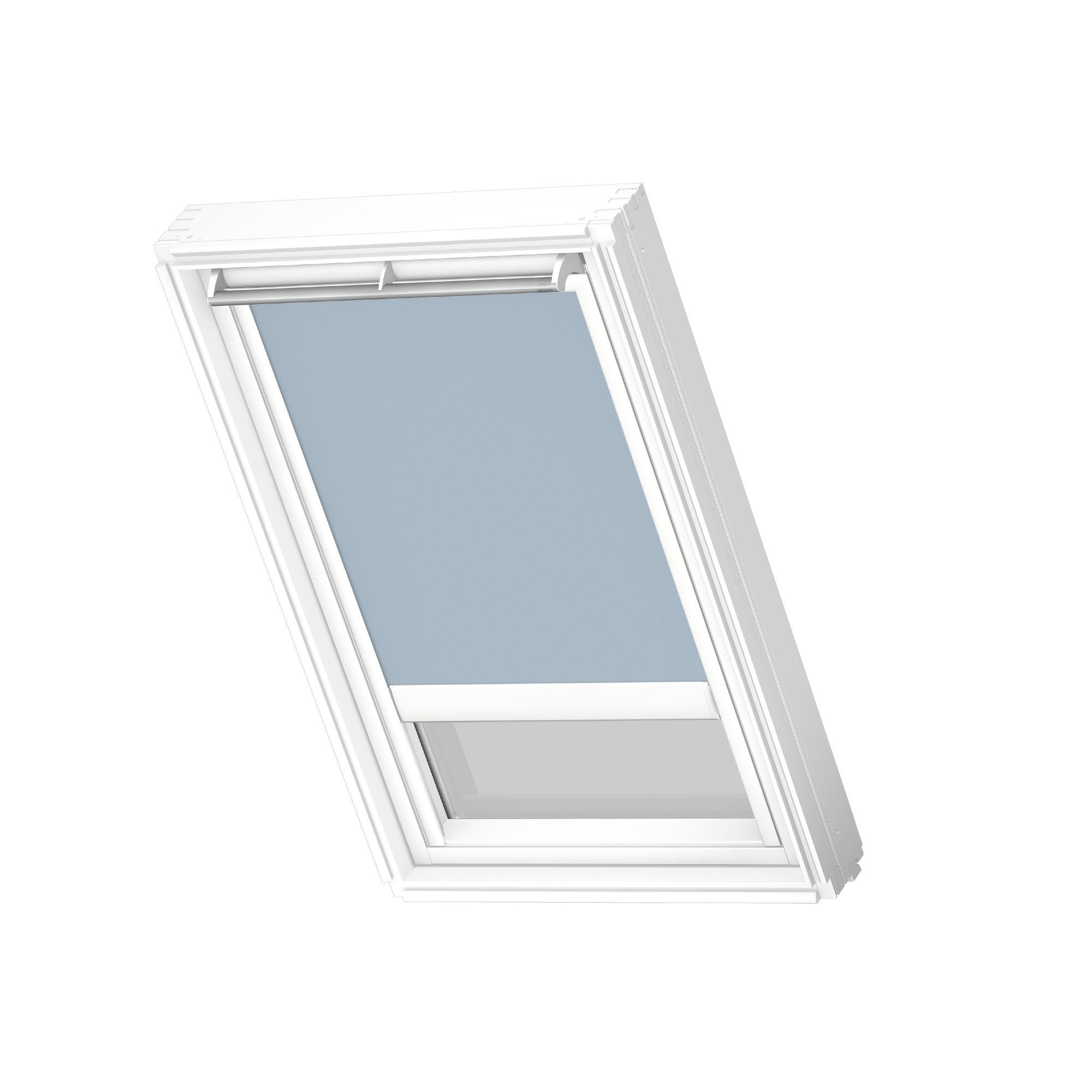 Store VELUX occultant électrique bleu clair DML MK04, cadre Blanc Leroy Merlin