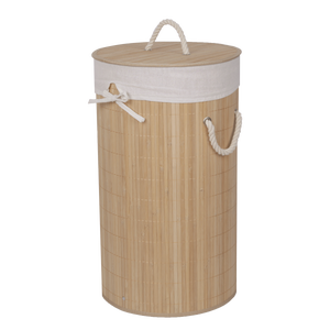 Panier à linge trieur à linge en bambou 2 compartiments 74x64x33cm