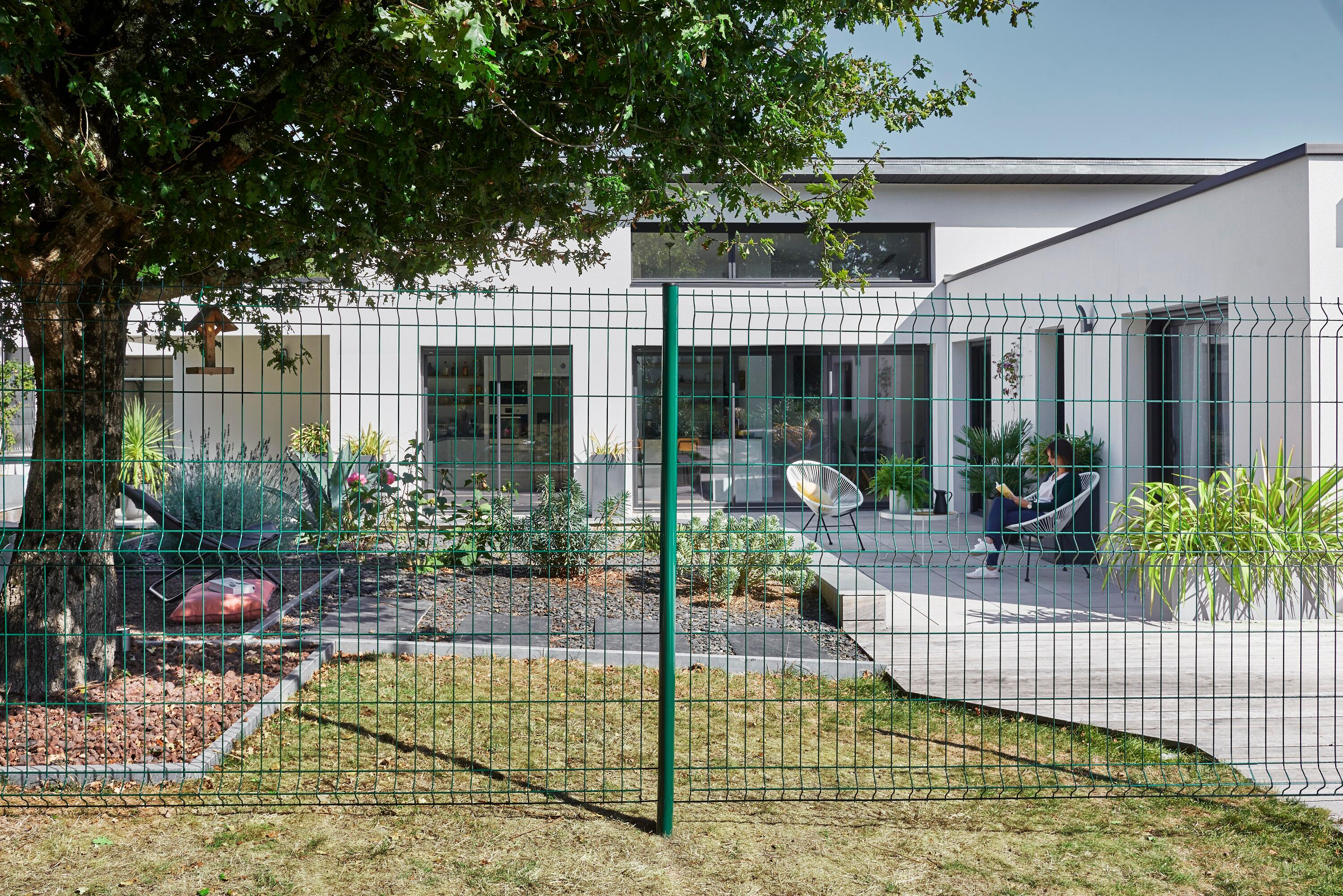 Grillage de Maille Métallique Clôture de Jardin Multi-taille Vert/Gris  Nature