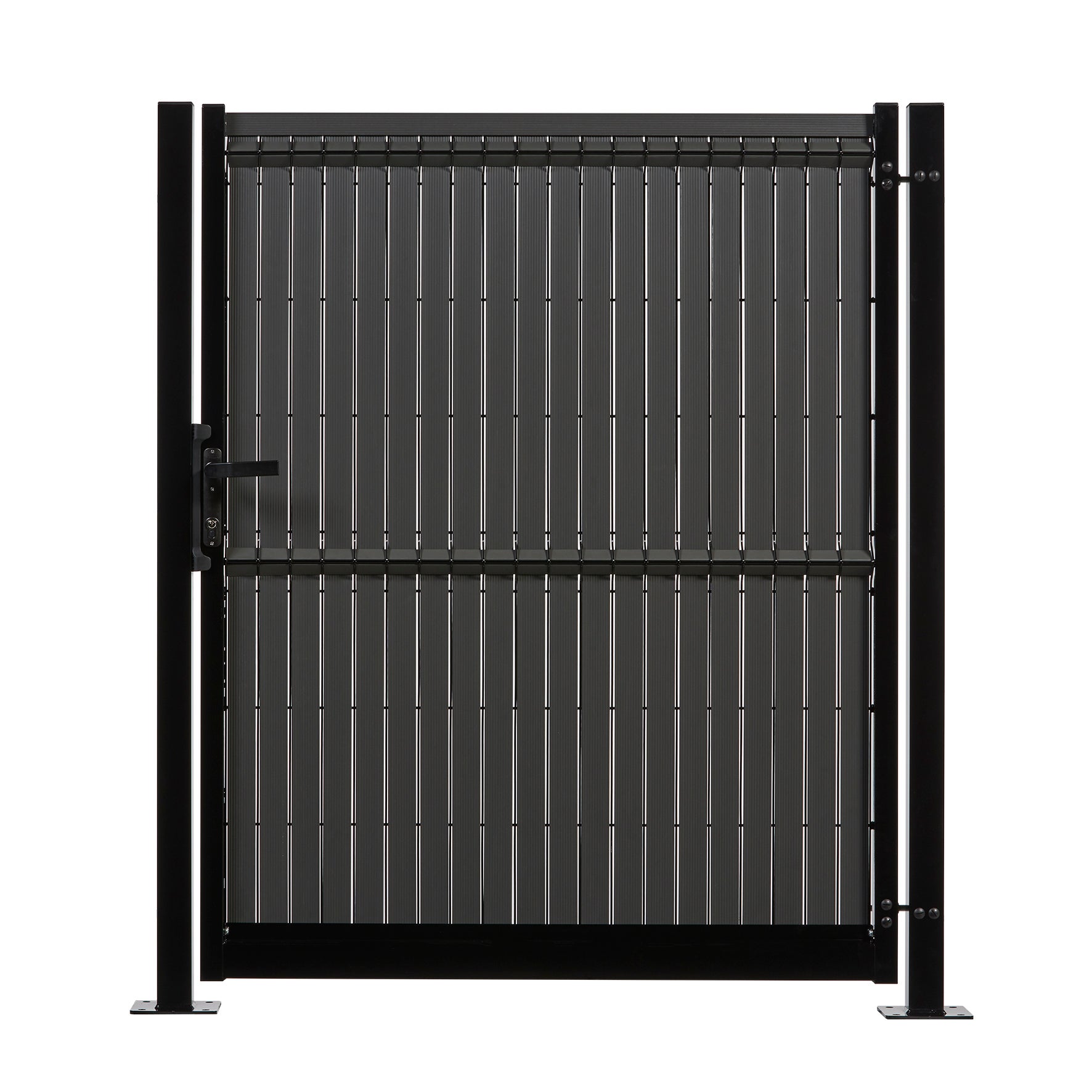 Portillon grillagé Axyle RAL 9005 sur platine, l.150x H.170 cm | Leroy ...
