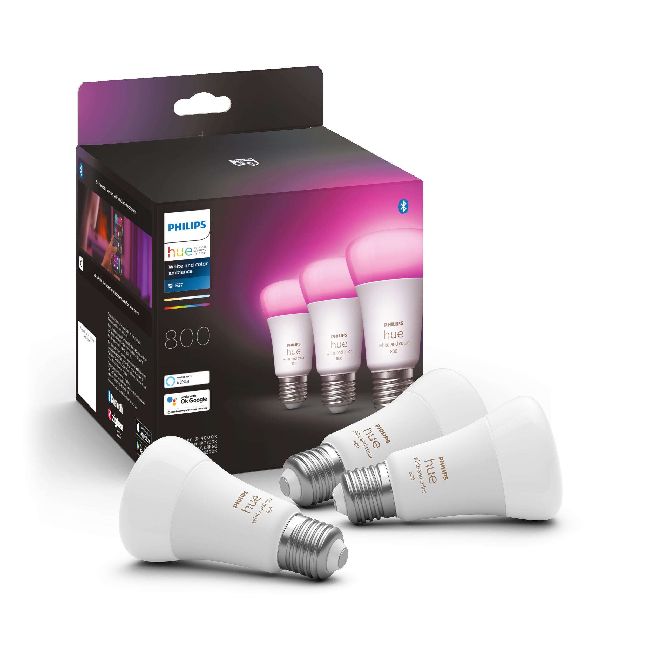 Philips Lighting pack de 3 ampoules LED E27, 60W, blanc chaud