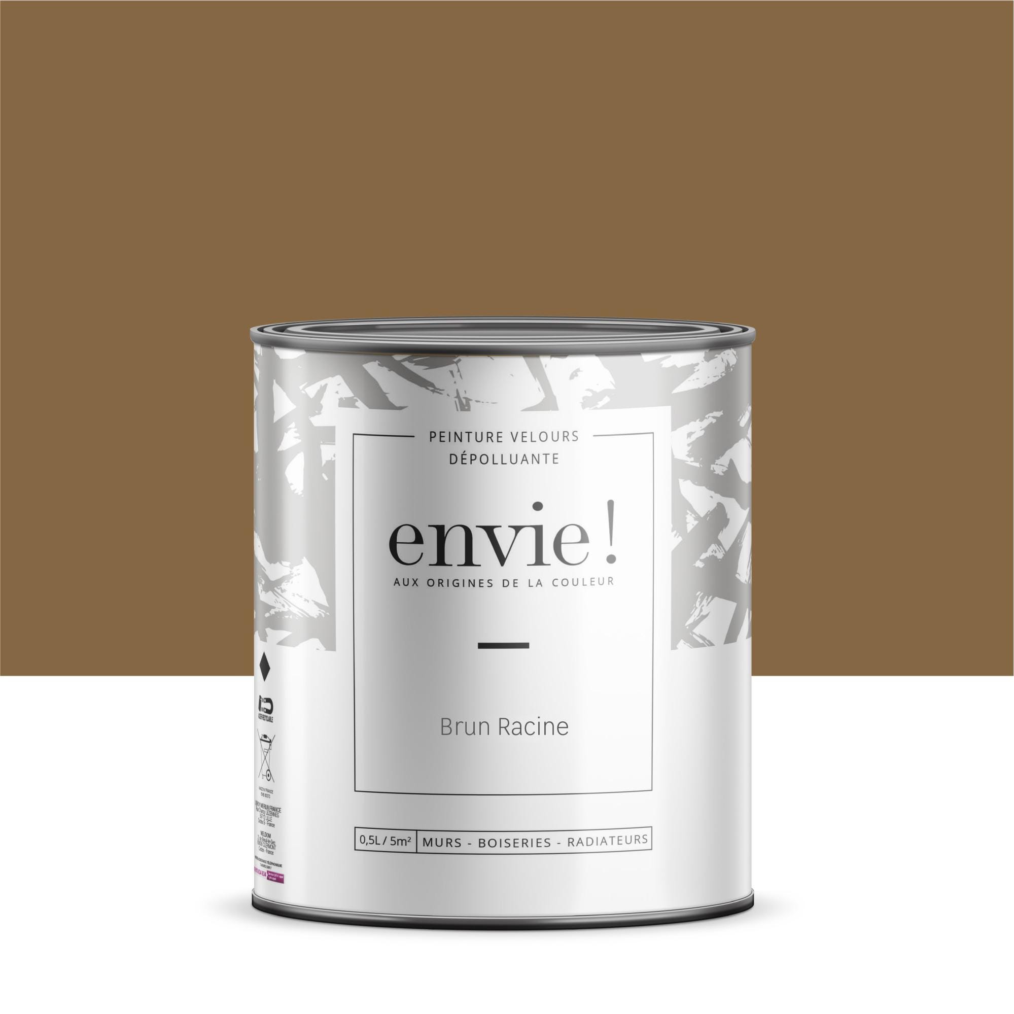 Peinture mur, boiserie, radiateur noir fusain velours ENVIE Biosourcée 0.5l