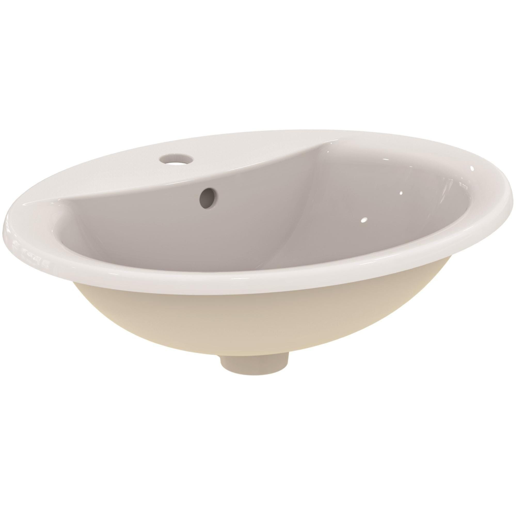 Vasque à poser céramique ovale Astor l.55 x P.44 cm blanc brillant
