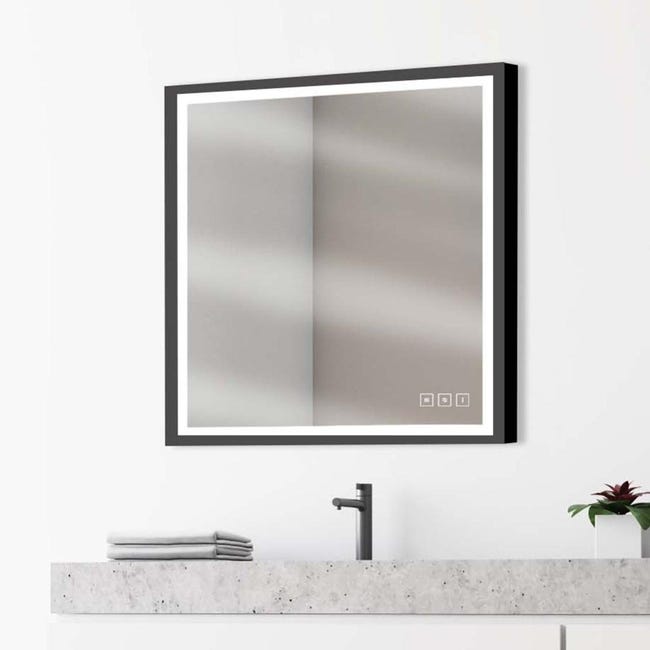 Miroirs Rectangulaires LED pour Salle de bains - 90x75cm - SWANN BLACK