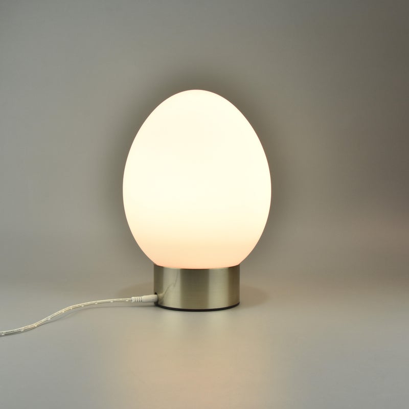Lampe, design, verre gris tactile, INSPIRE Dove, H.24cm