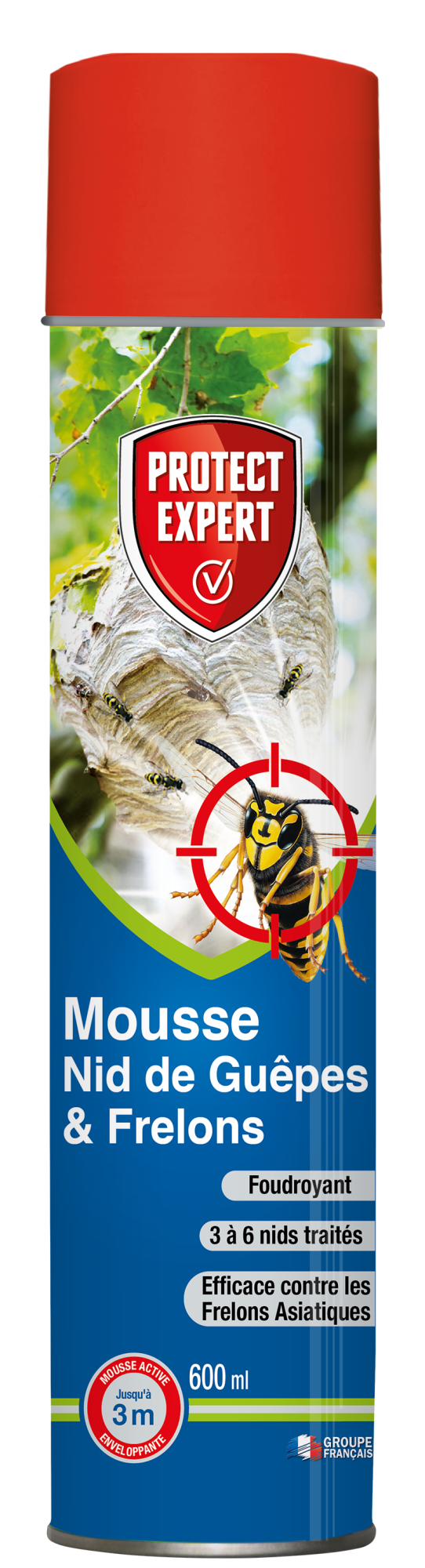 Bombe Insecticide Guêpes Et Frelons - Format Maxi 600 Ml - Portée 6 M - Lot De 3 - Destruction Des Nids