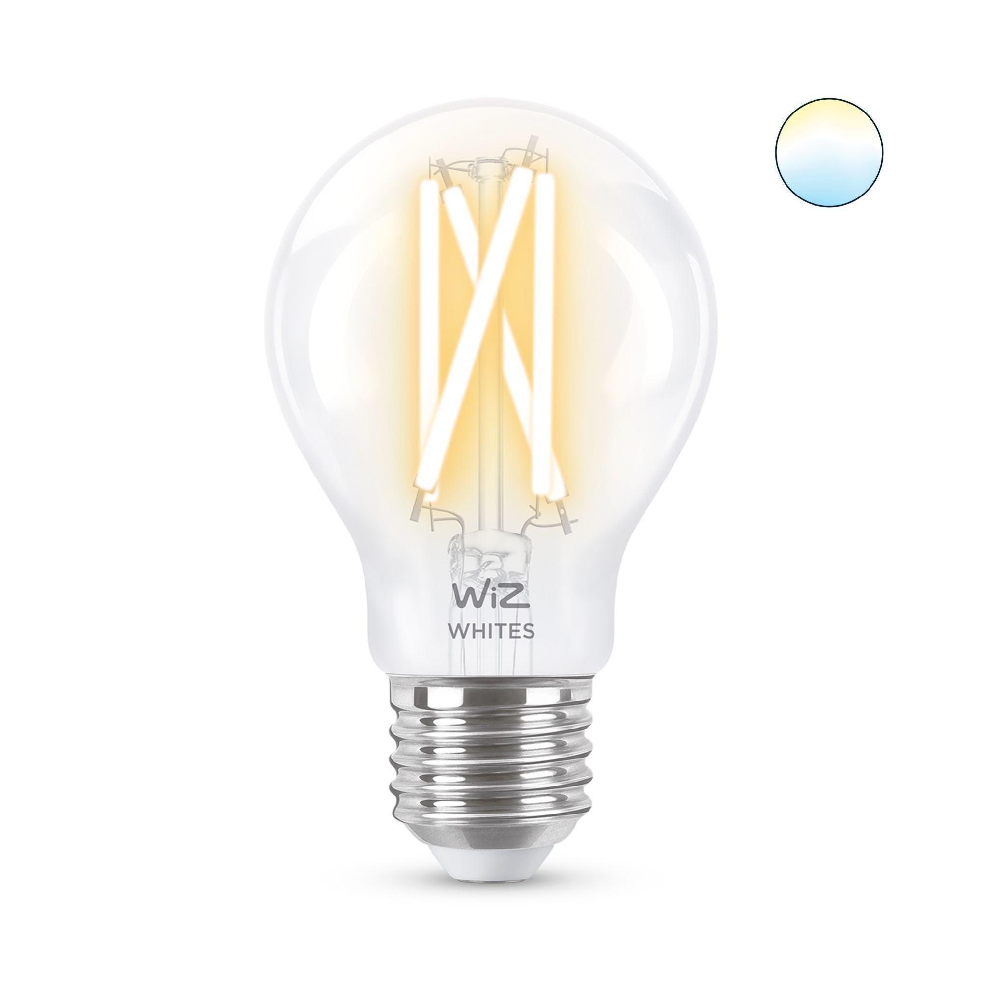 Ampoule connectée led standard E27 60 W variation de blancs, WIZ
