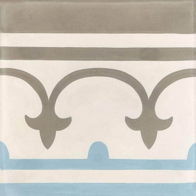 Frise carreau de ciment sol et mur multicouleur Normandie l.20 x L.20