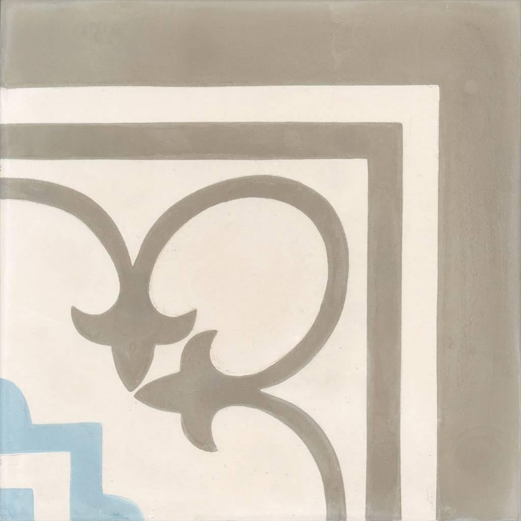 Angle carreau de ciment sol et mur multicouleur Normandie l.20 x L.20