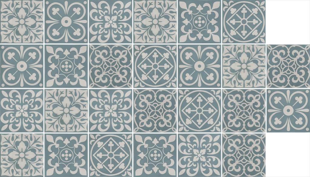 Carreau De Ciment Vert D Eau