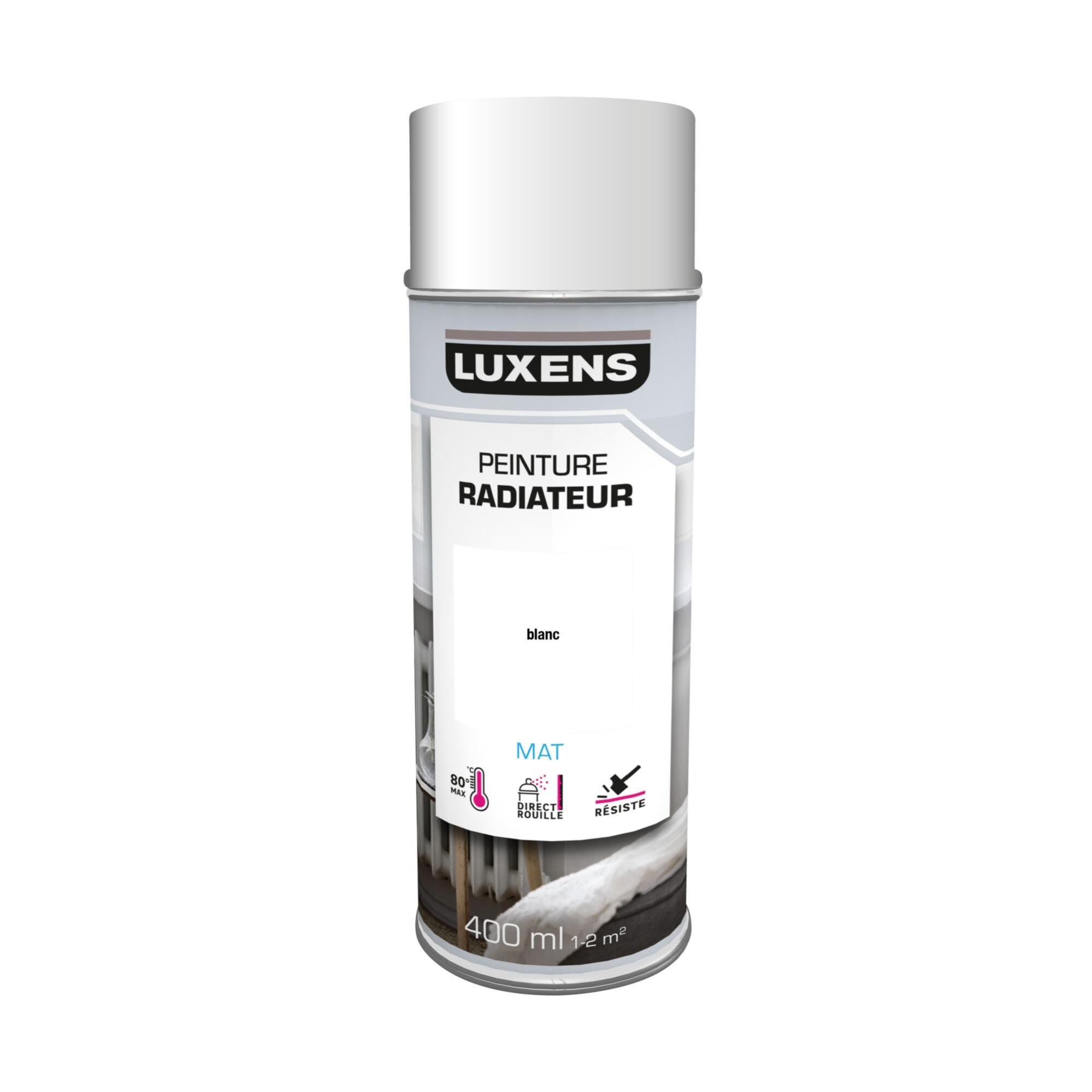 Bombe de peinture Radiateur LUXENS blanc mat 400 ml