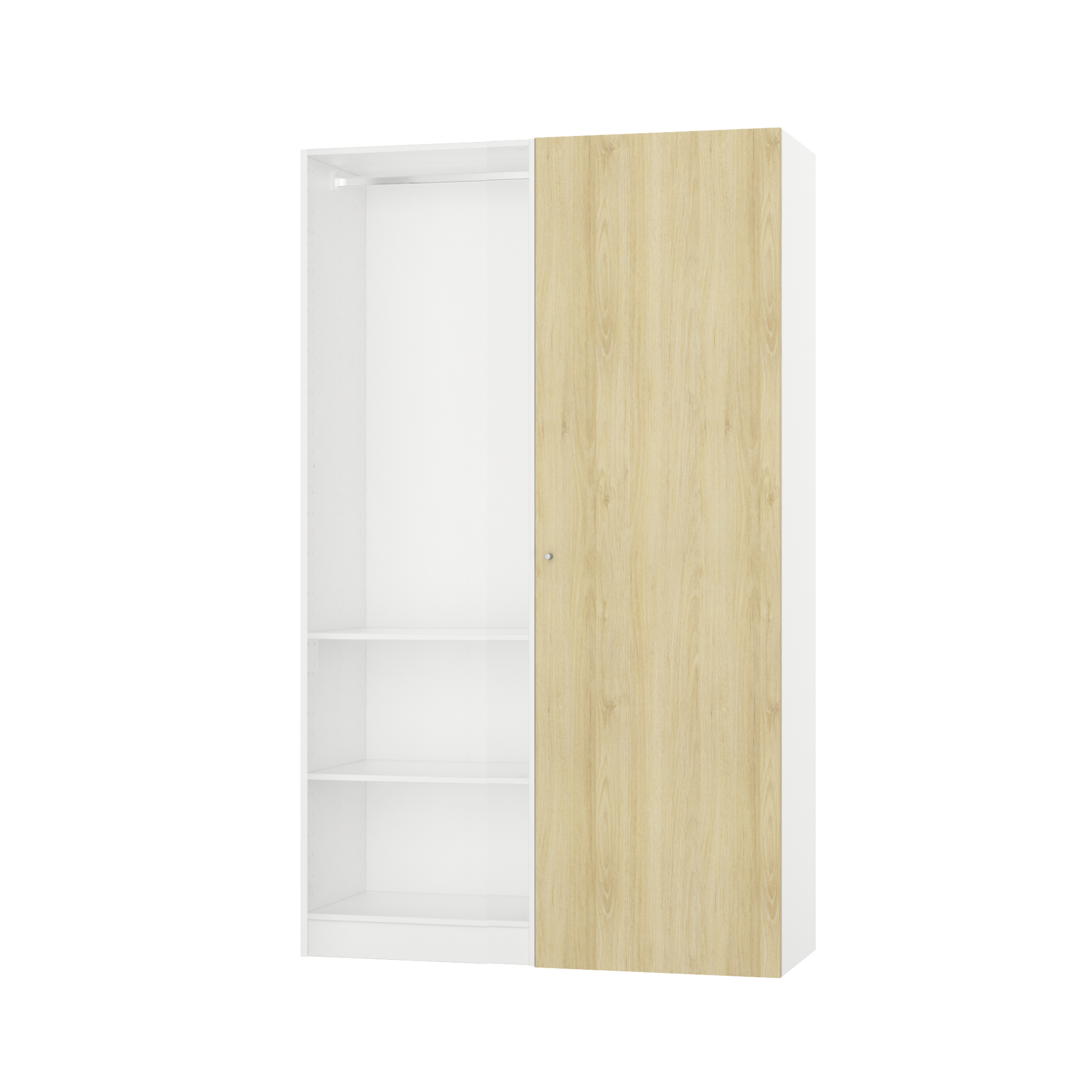 Armoire dressing semifermé blanc chêne H.200 x l.120 x P.45 cm Home