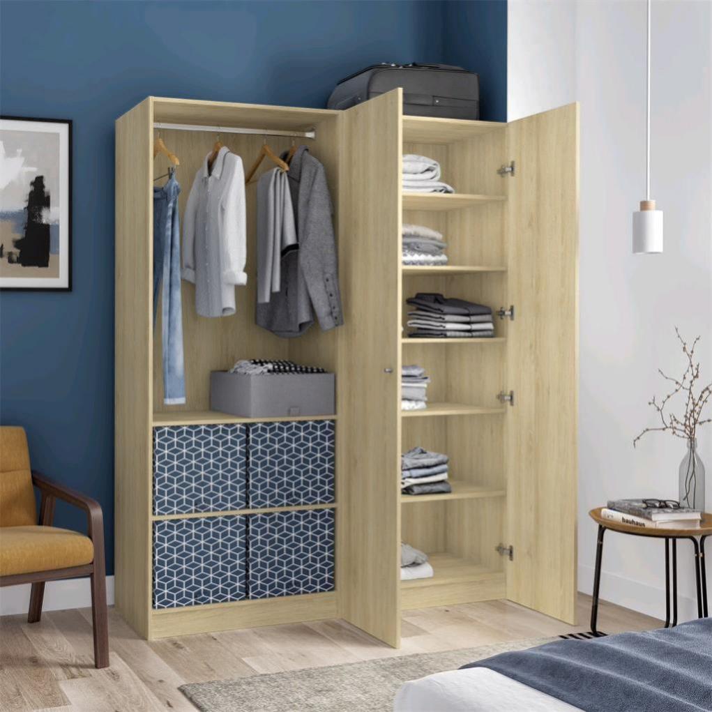 Armoire dressing semifermé chêne H.200 x l.160 x P.45 cm Home Leroy