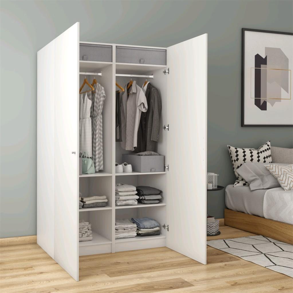 Armoire penderie blanc H.200 x l.120 x P.60 cm Home Leroy Merlin