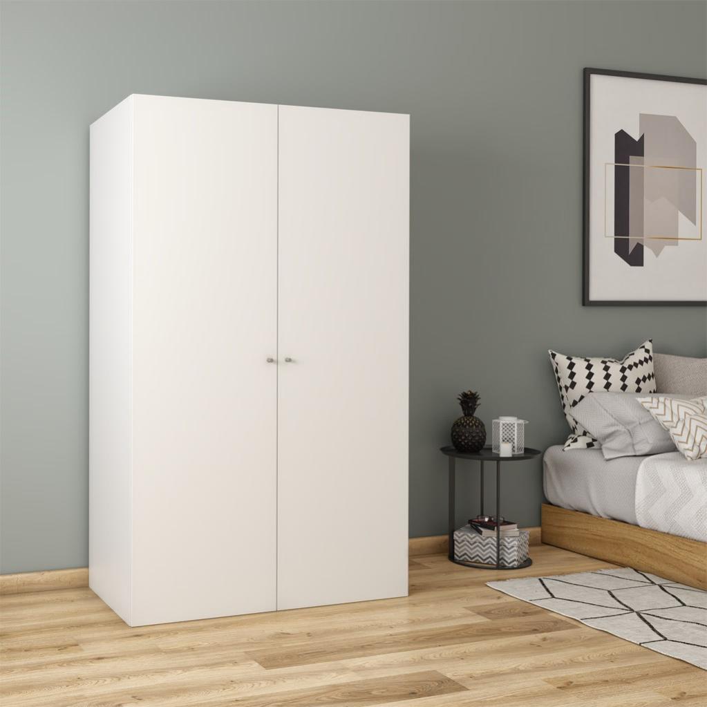 Armoire penderie blanc H.200 x l.120 x P.60 cm Home Leroy Merlin