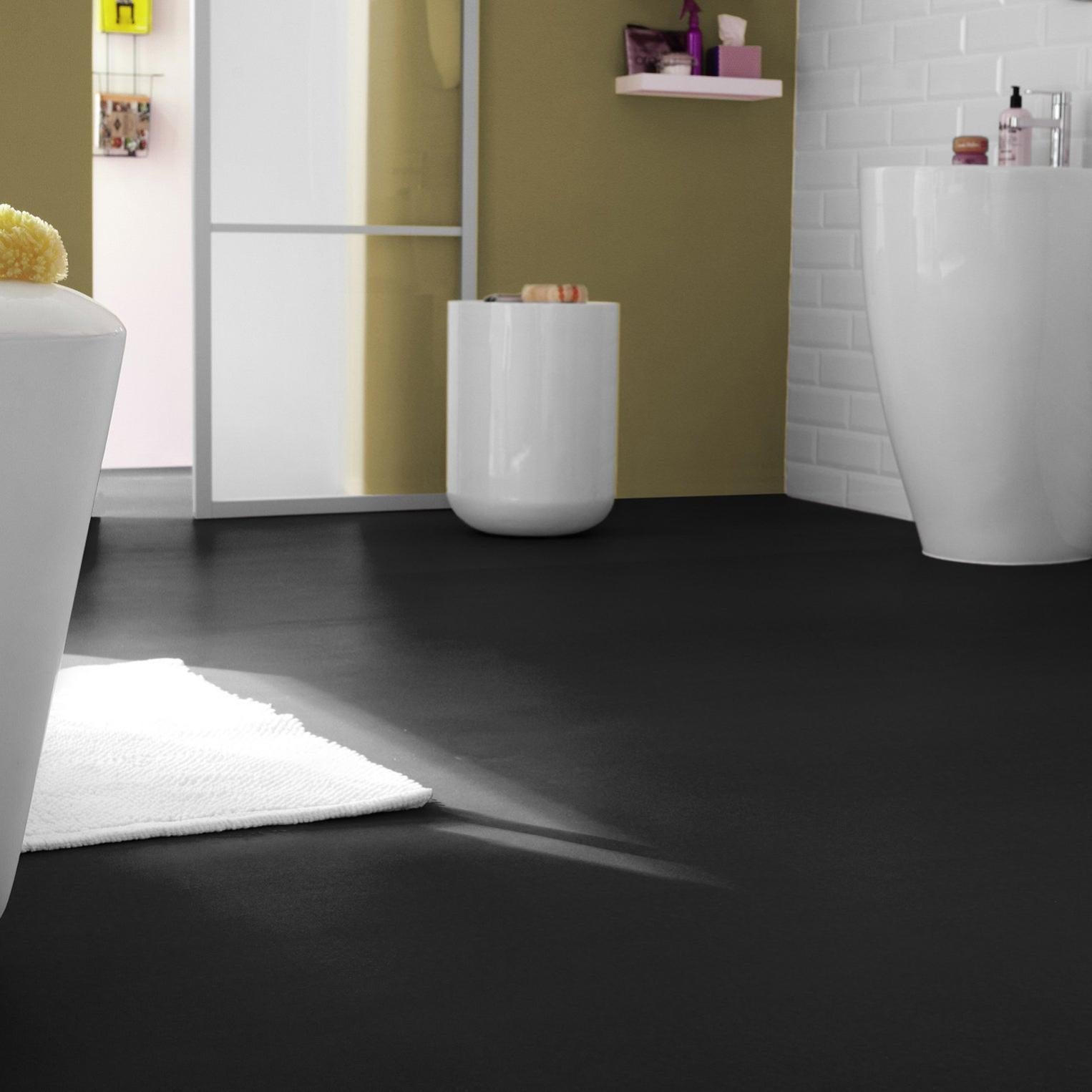 Sol PVC effet uni uni noir Iconik life TARKETT rouleau l.4 m | Leroy Merlin