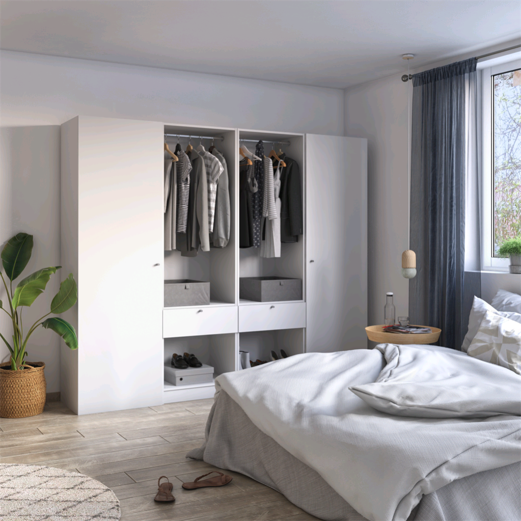 Armoire dressing semifermé blanc H.200 x l.240 x P.45 cm Home Leroy