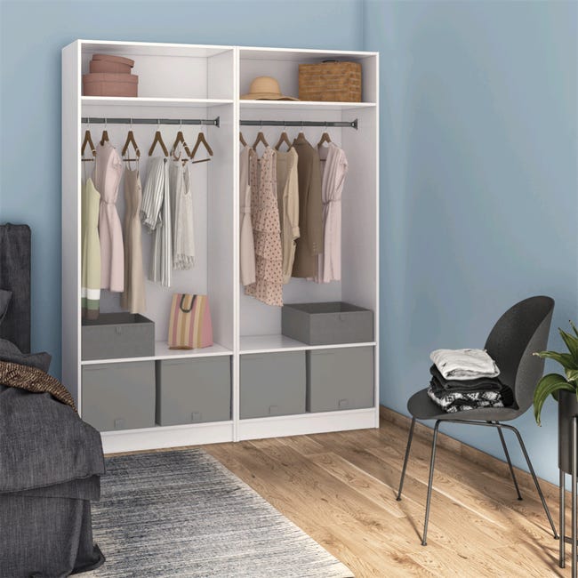 Dressing blanc H.200 x l.160 x P.45 cm Home | Leroy Merlin dressing 160 cm hauteur