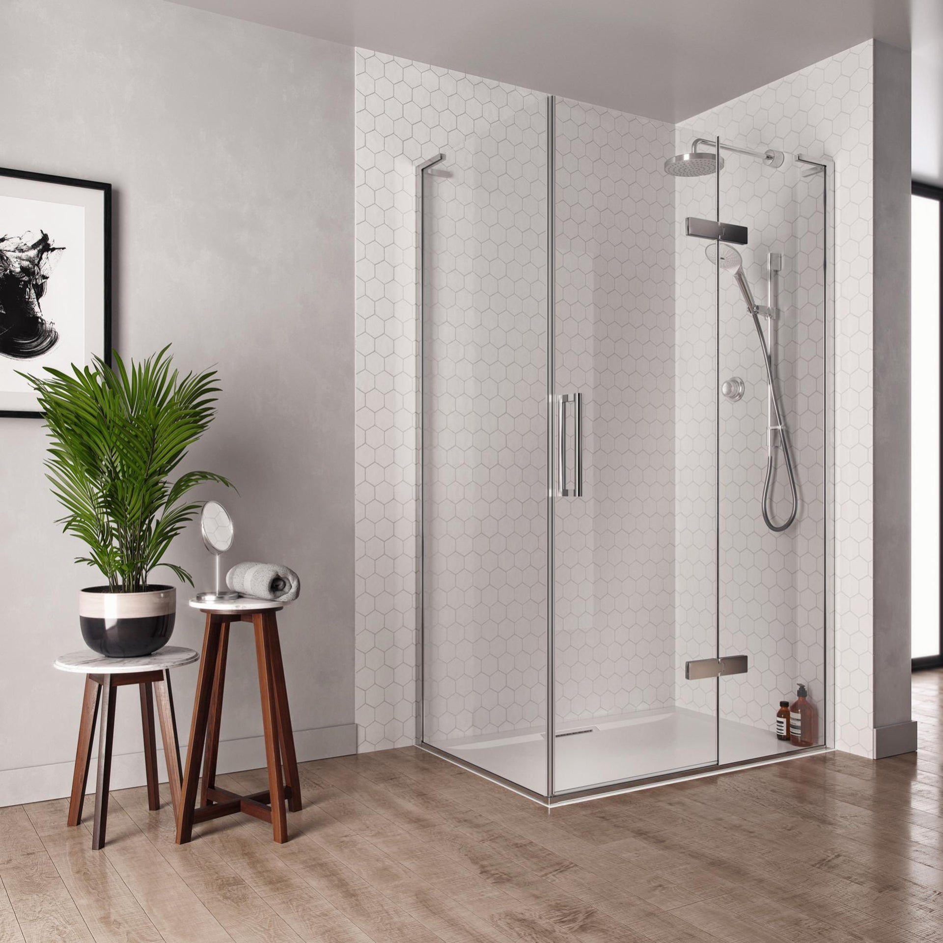 Receveur de douche, extraplat, résine 120 x 80 cm, Antiglisse JACOB