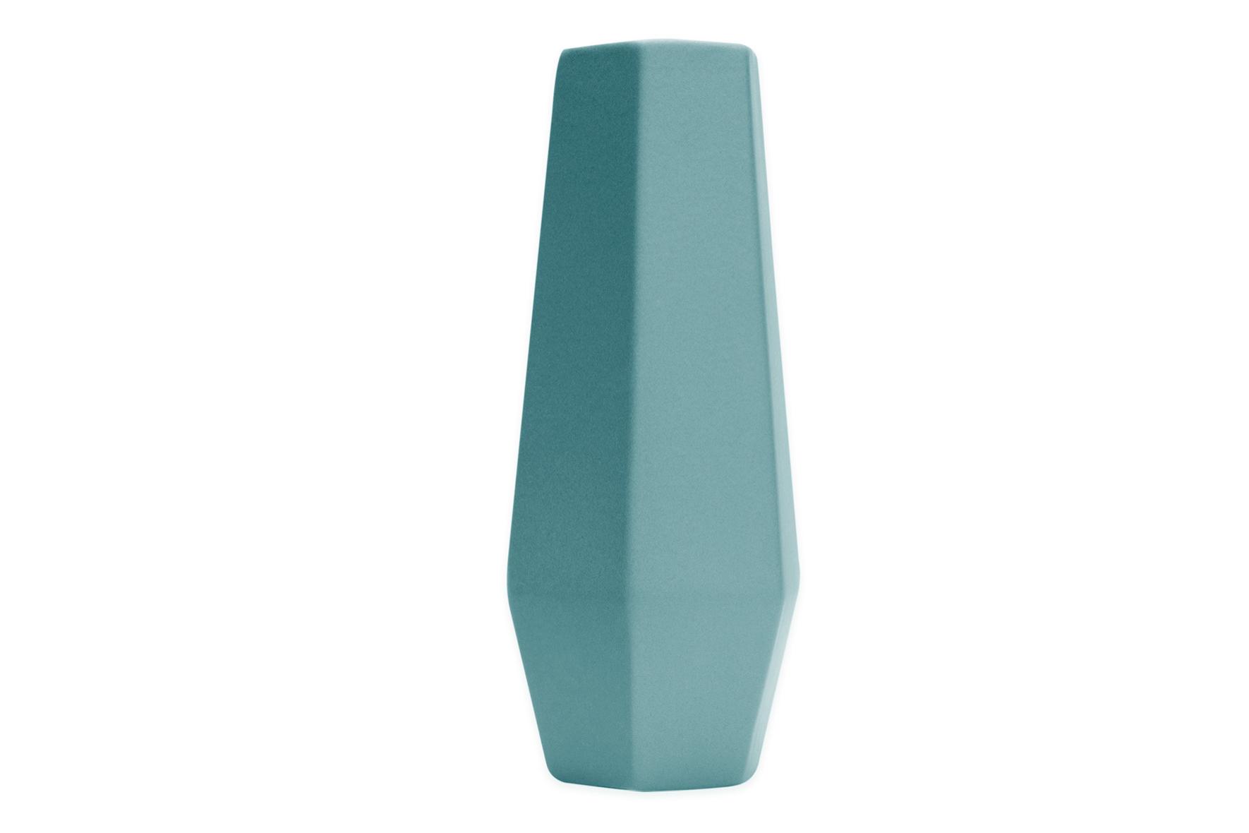 Vase céramique Hexagonale, bleu H30 cm Leroy Merlin