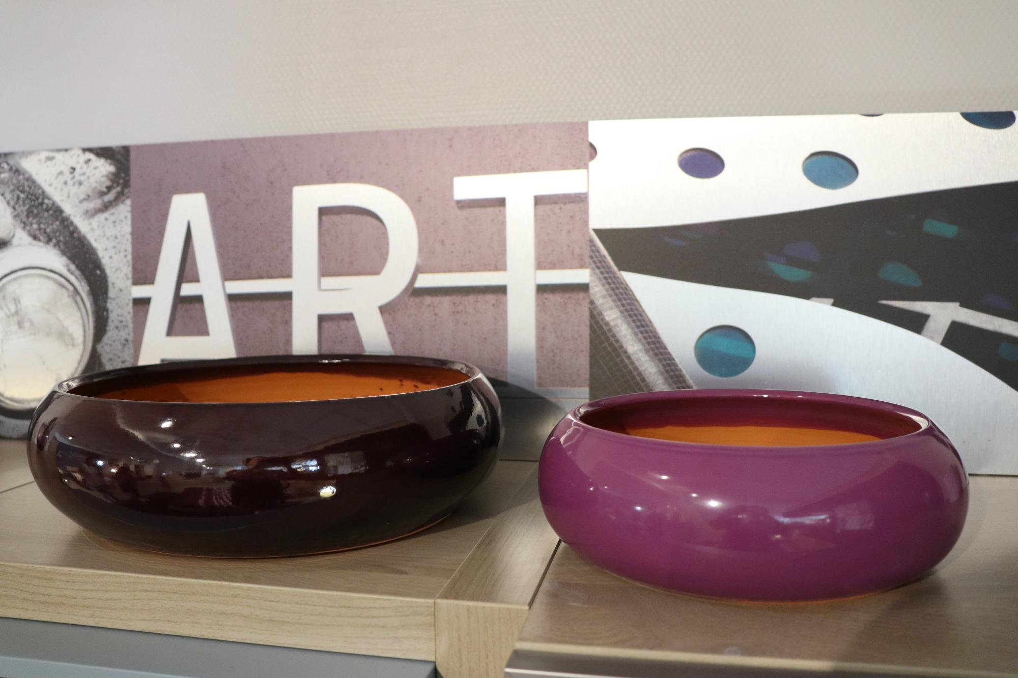 Pot terre cuite émaillée Coupe plume ultra'violet d29 | Leroy Merlin