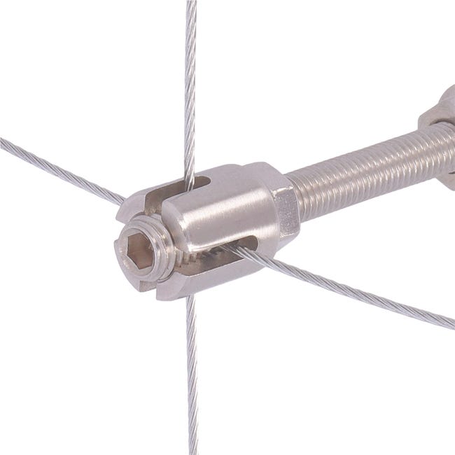 Negimex - pose de serre-câble sur un filin de suspension inox 