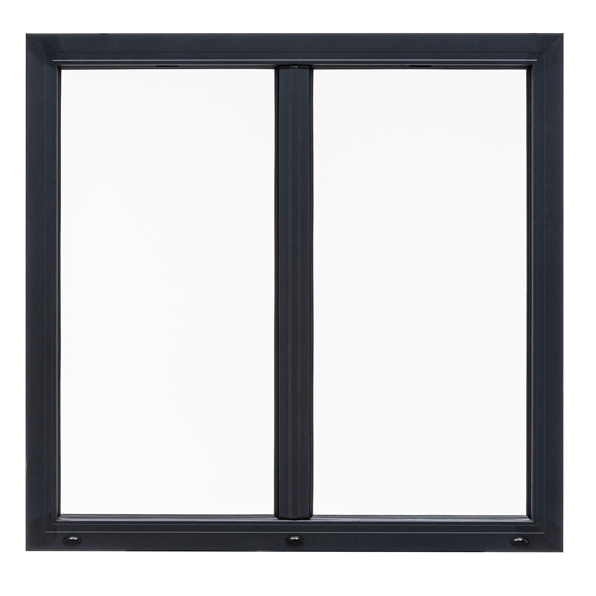 Fenêtre alu Essentiel 2 vantaux 95x90 cm gris Leroy Merlin