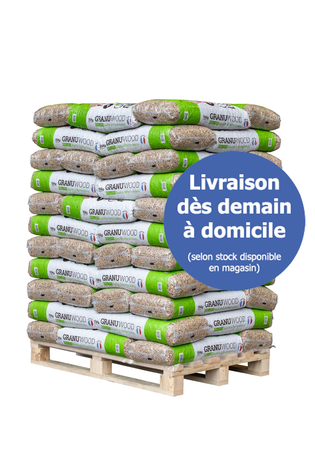 Palette granulés de bois GRANUWOOD (66 sacs de 15kg) Leroy Merlin