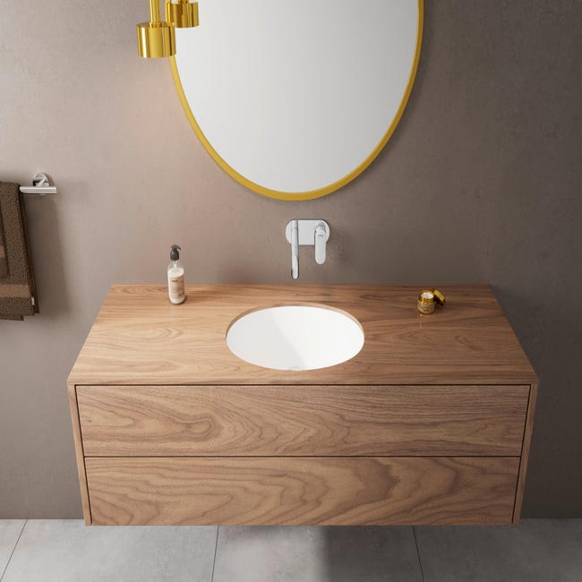 Mitigeur lavabo mural salle de bain chromé sans boitier - Next - E