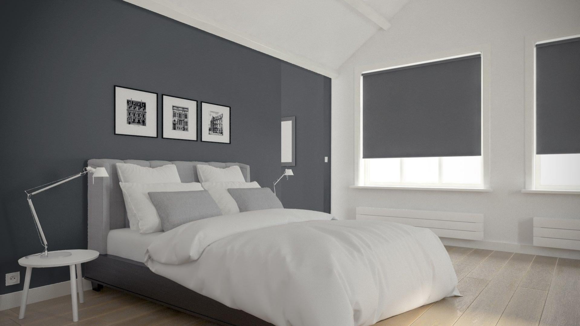 Store enrouleur occultant Reflexe gris, l.65 x H.160 cm, DECOSOL DELUXE Leroy Merlin