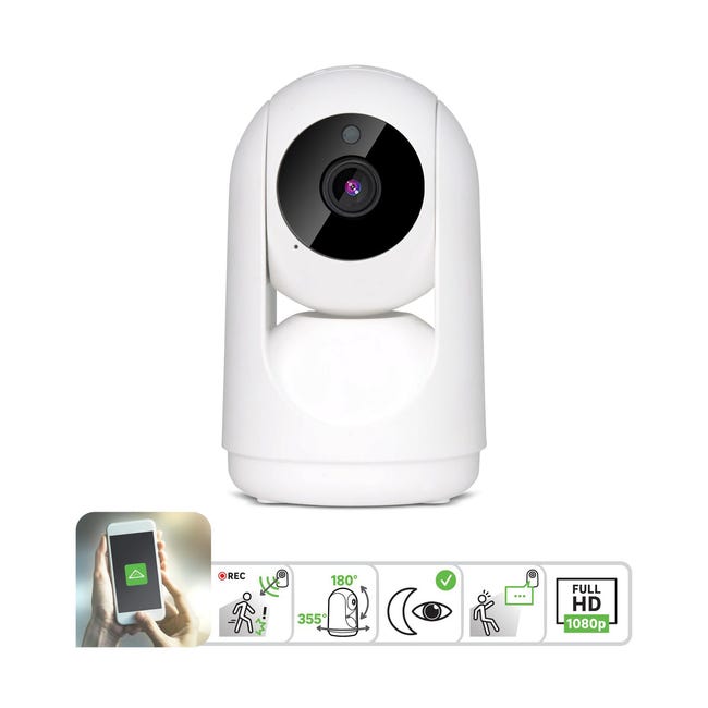 Caméra de surveillance intérieure motorisée filaire connectée, LEXMAN
