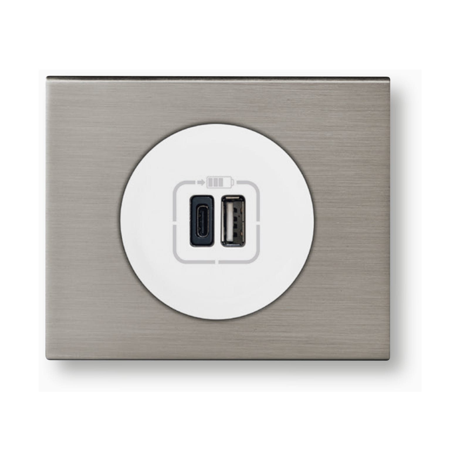 Prise + double chargeur USB Céliane blanc - Plaque Argile LEGRAND