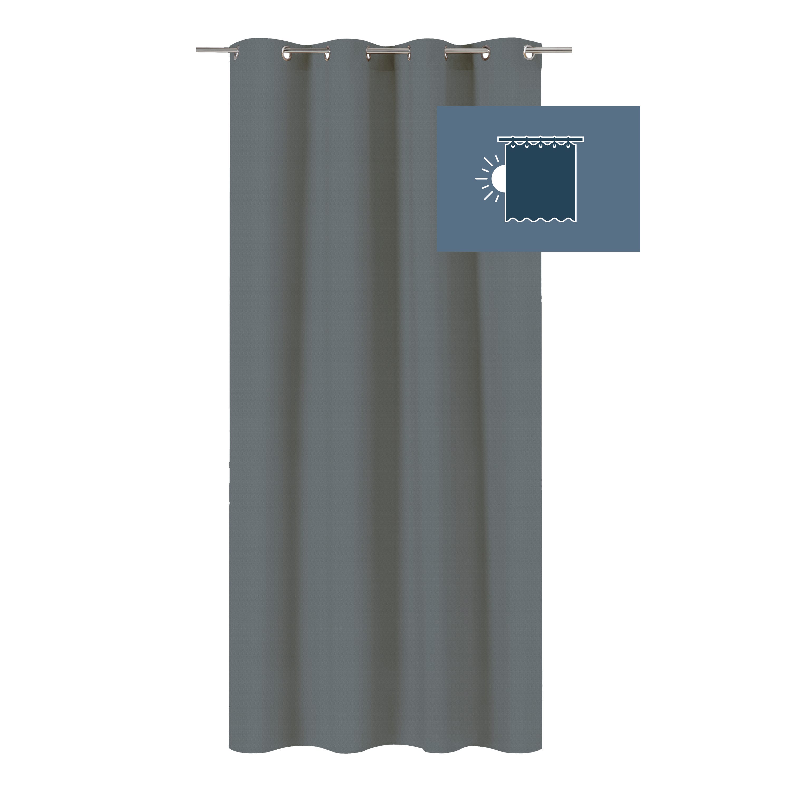 Rideaux obscurcissants en polyester avec oeillets, 38 po x 84 po, gris  pâle, ensemble de 2