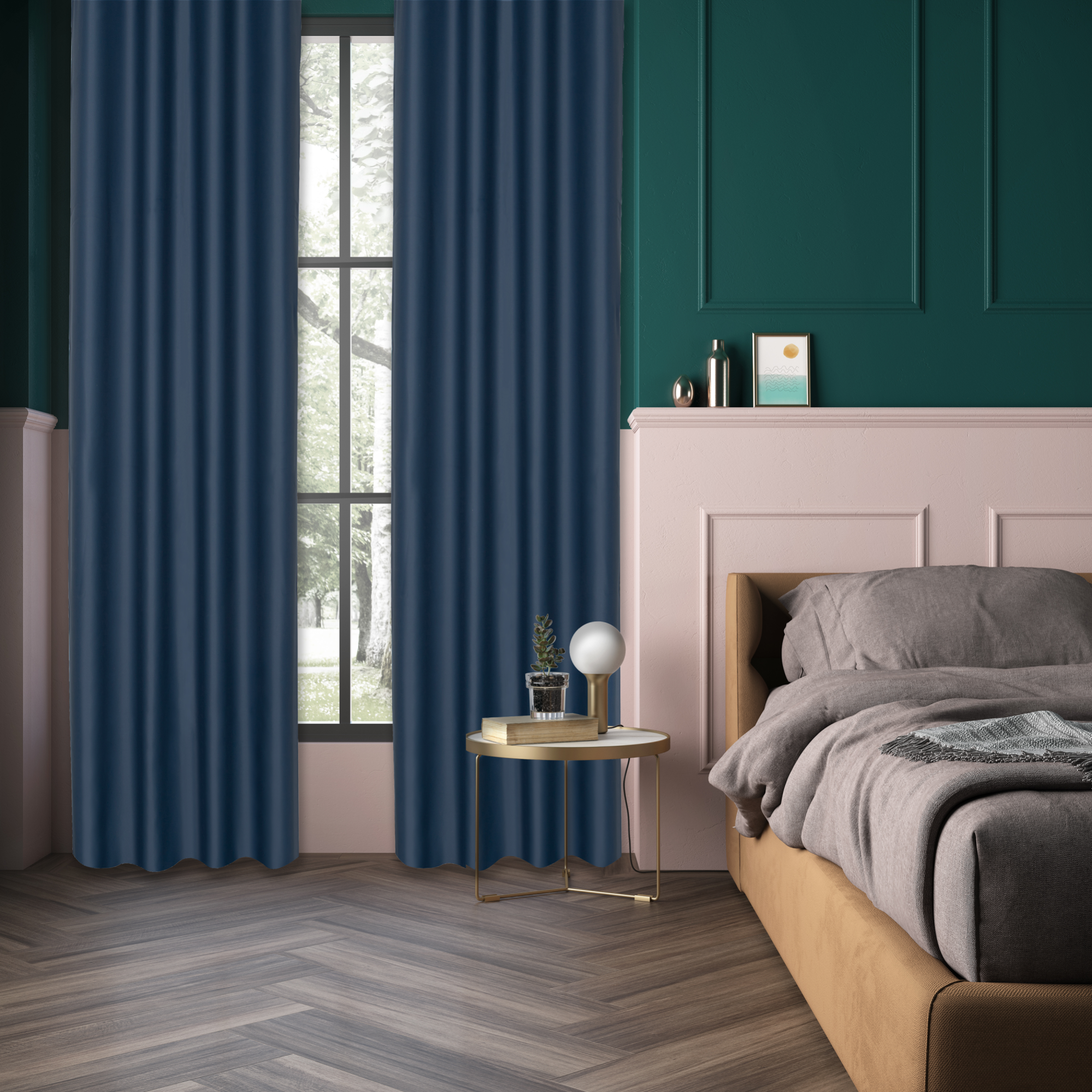 Rideau Occultant Alycia Bleu Fjord L 140 X H 280 Cm Leroy Merlin