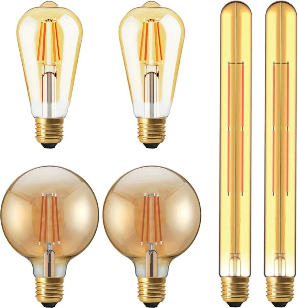 utilisable avec gradateur 230V EL03 Idéal pour léclairage nostalgique CROWN LED 6 x Ampoule Edison culot à vis E27 4W 