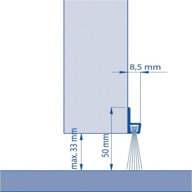 Bas de porte de garage IBS 31 - 30 mm x 2,50 m
