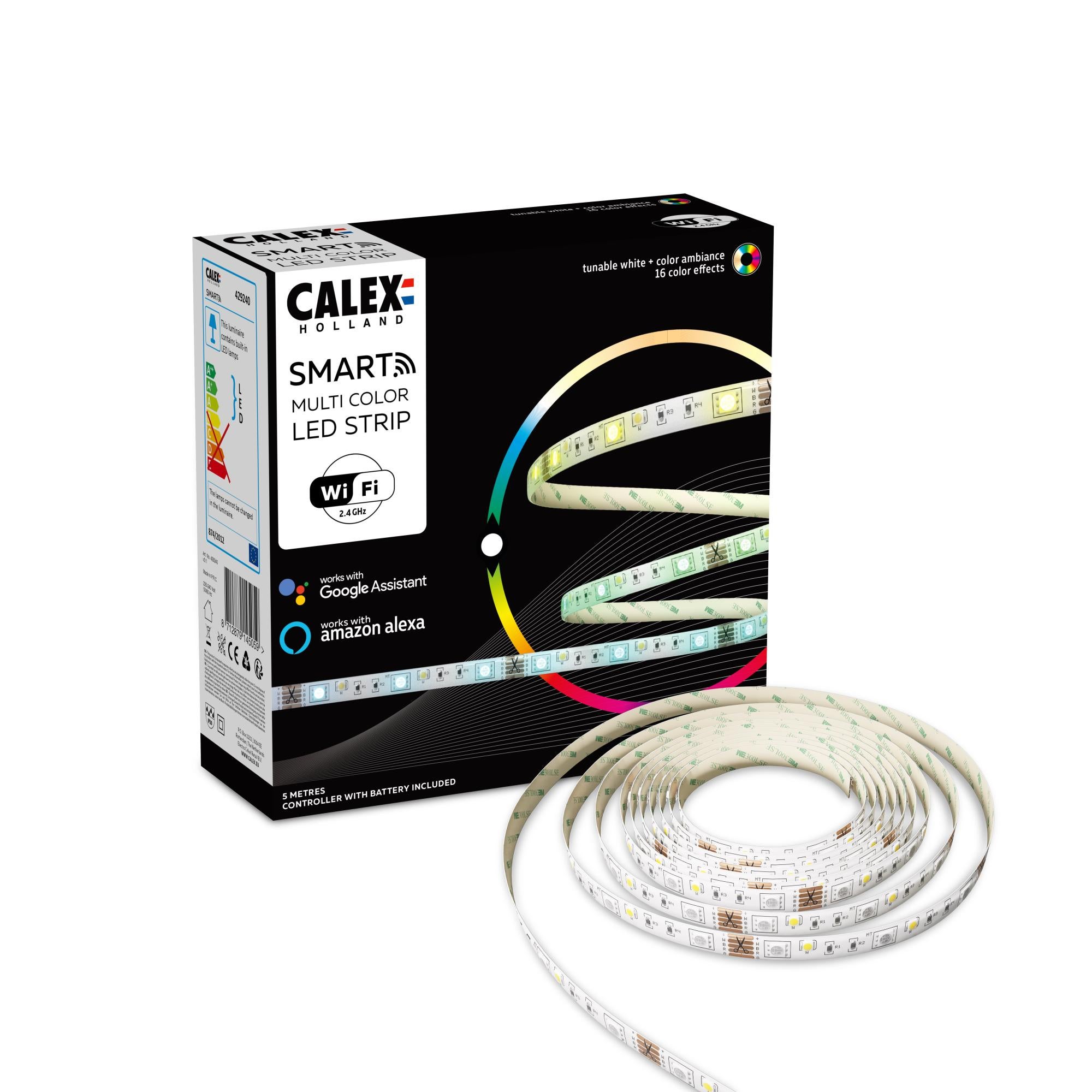 Calex Smart RGBWW Ruban LED 5M - Prêt à l'emploi - Lampesonline