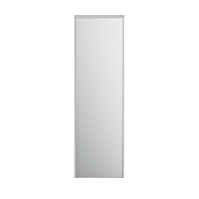 Porte de placard coulissante Glisseo décor miroir argent profil laqué blanc
