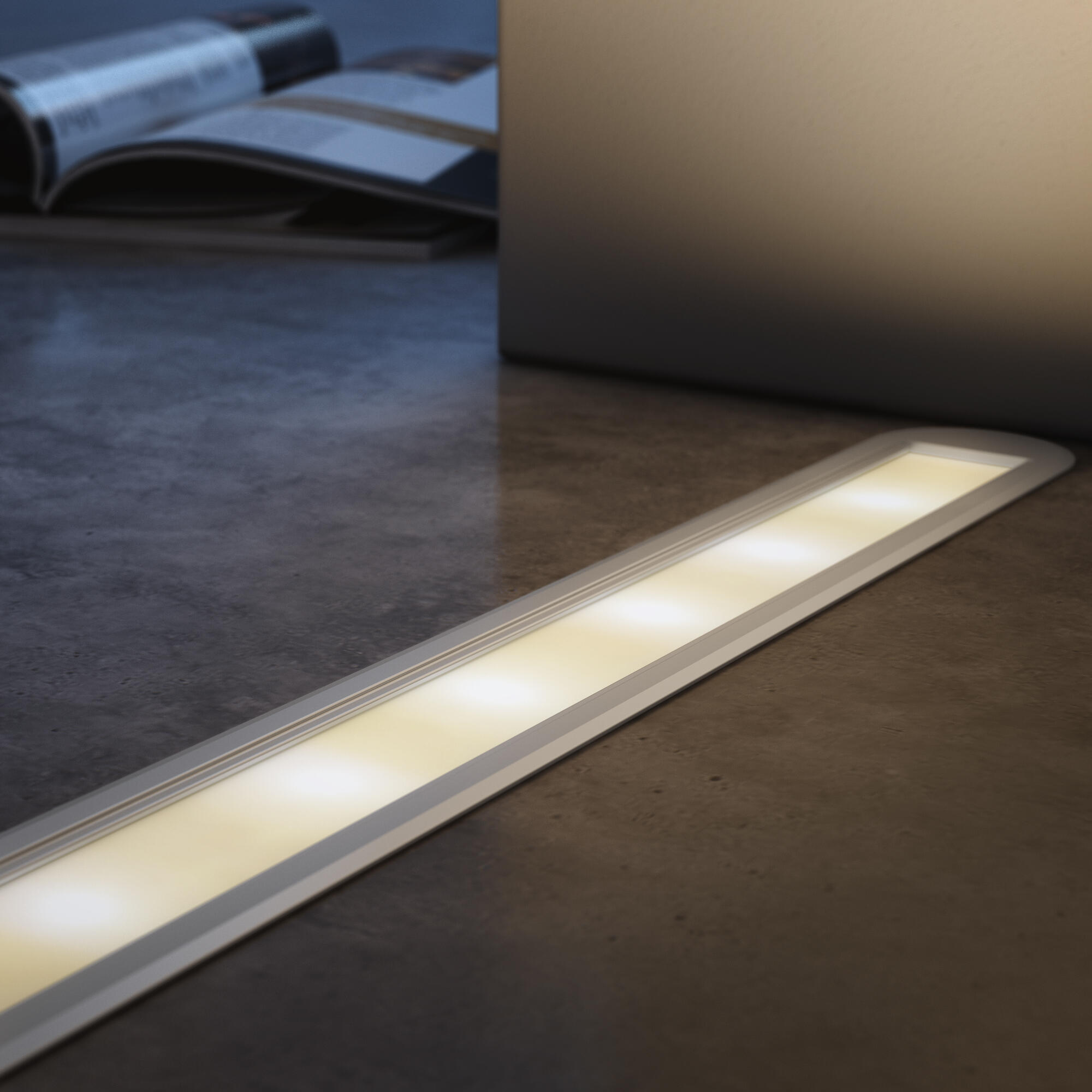 Profilé encastré pour ruban LED, L. 2m, aluminium INSPIRE