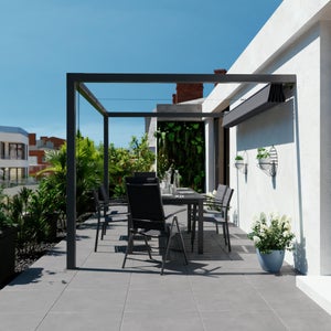 Pergola adossée NATERIAL Manea aluminium gris, 9.1 m²