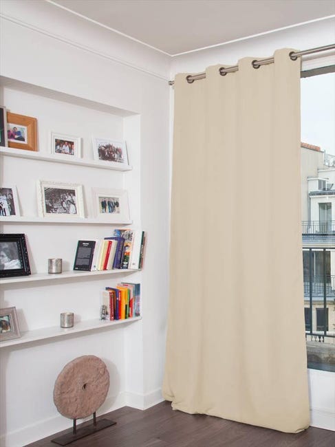 Rideau occultant thermique / phonique, velours, Venise écru l.130 x H.260 cm | Leroy Merlin rideau phonique velours