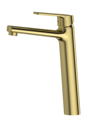 Robinet mitigeur de lavabo en laiton avec débit limité à 5 L/min de 15 cm  finition dorée Clever - Habitium®