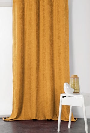 Rideau isolant thermique Chambray ocre L.240 x l.140 cm