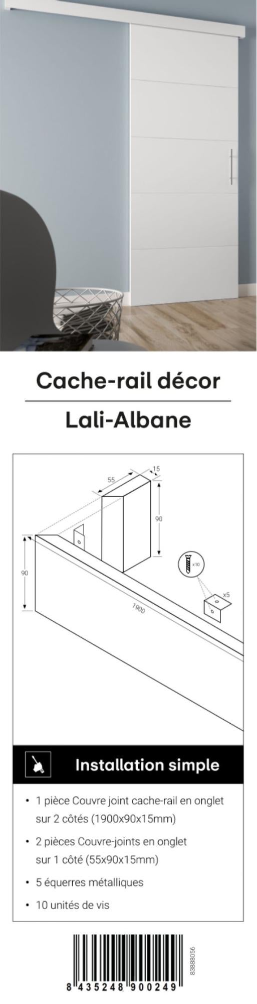 Cache rail décor Lali et Albane pour rail coulissant | Leroy Merlin