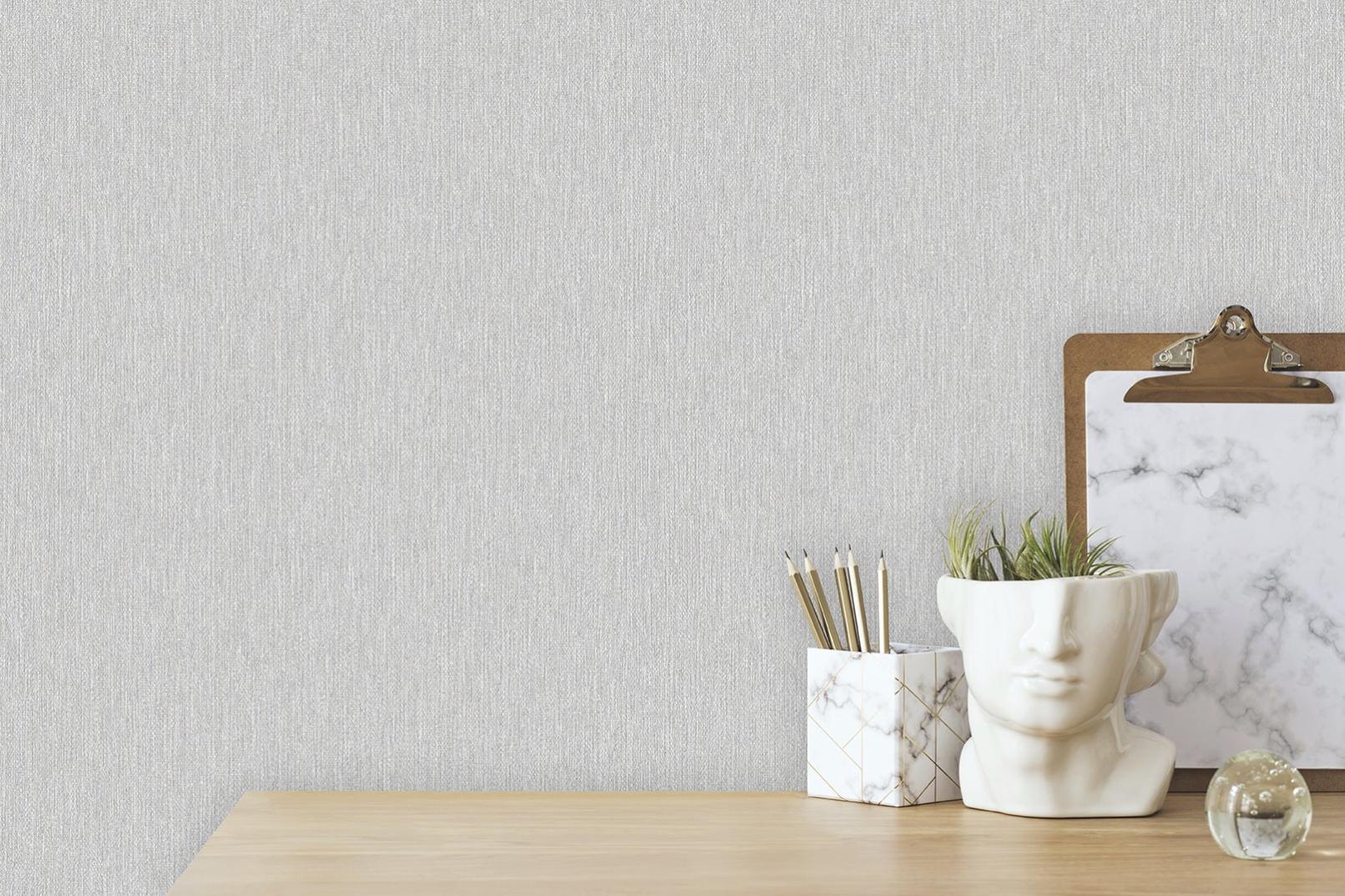 Papier peint intissé Structure laineux gris | Leroy Merlin