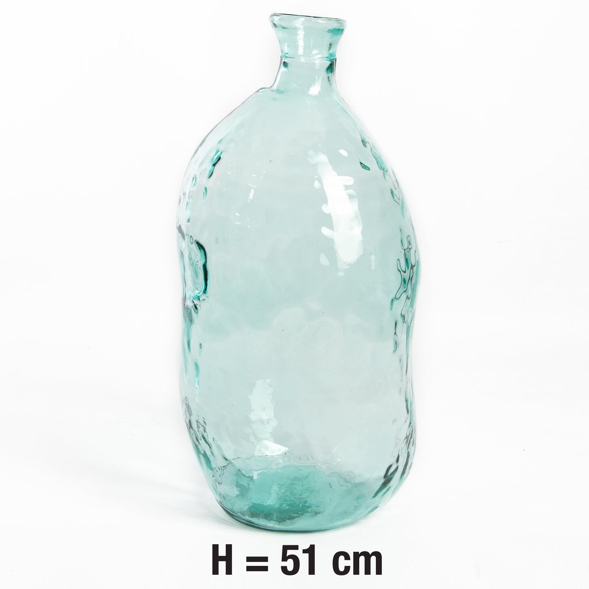 Vase Dame Jeanne, verre recyclé transparent H.51 cm