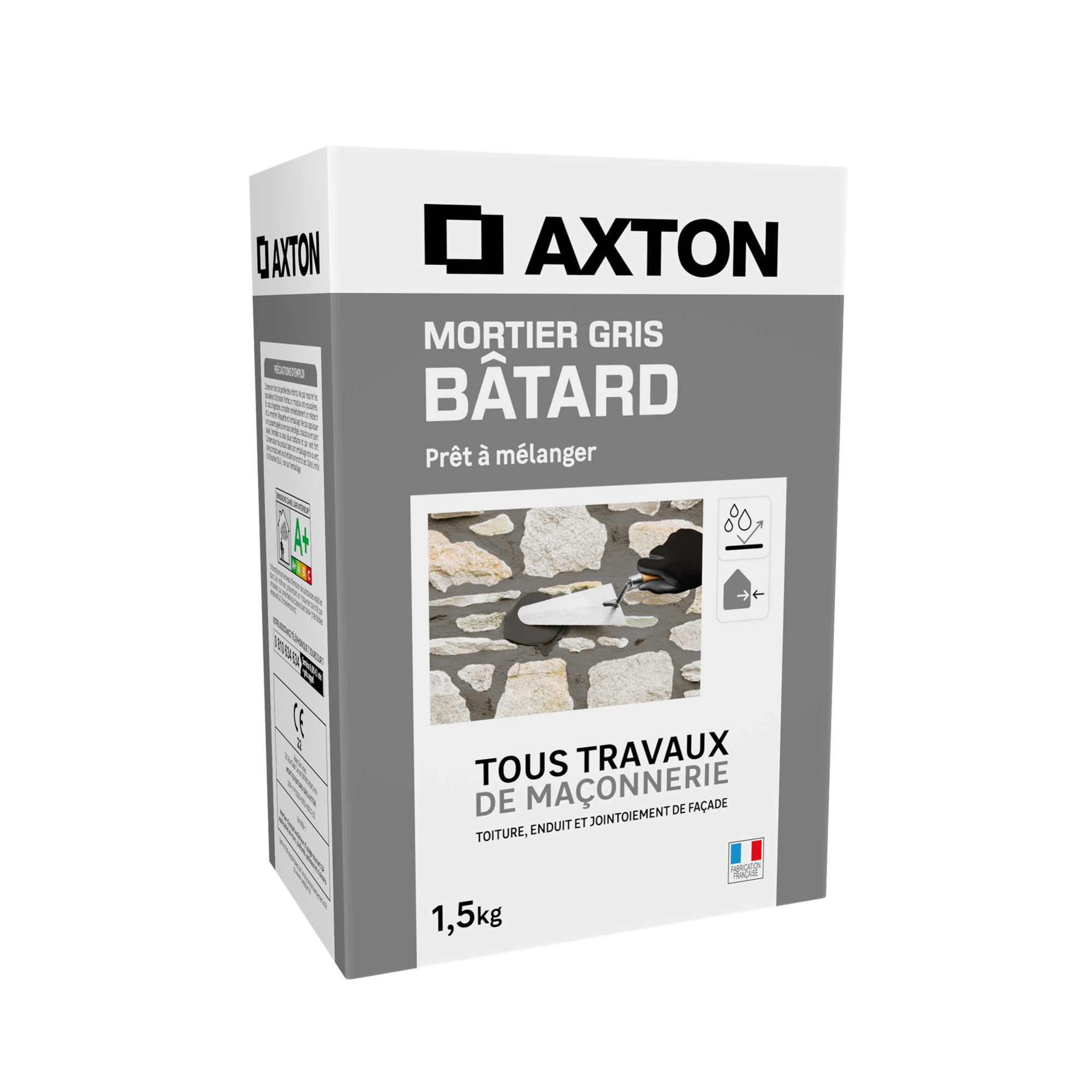 Mortier bâtard gris AXTON, 1.5 kg Leroy Merlin