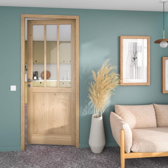 Porte bois vitrée shop intérieure