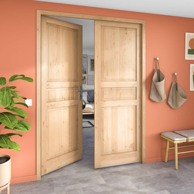 Double porte Elba H.204 x l.146 cm poussant gauche Leroy Merlin