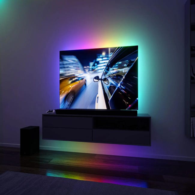 Ruban LED TV USB, 2 x 60 cm, changement de couleurs, EntertainLED PAULMANN